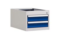 Coffre H=200mm 2 Tiroirs (2x100) Gris/bl Eu