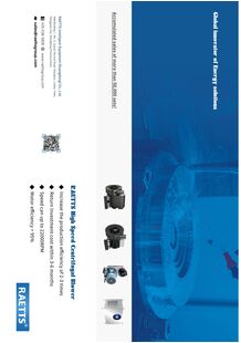 Catalogue présentation - soufflante centrifuge à grande vitesse Raetts