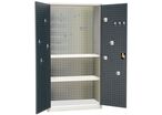 Manutan Expert - Armoire pour outillage haute - Acier Anthracite 1000x1950x450mm - 2 Portes - 2 Tablettes - Garantie 10 ans