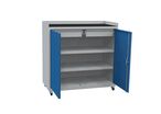 Armoire pour outillage - Mobile 104x100x50cm - 2 Tiroirs 2 Portes - Charge 50kg - Acier Bleu/Gris Clair