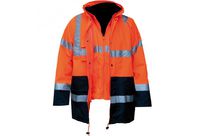 Parka haute visibilité 4 en 1, orange et bleu
