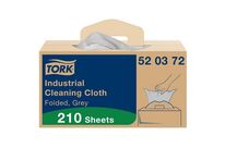 Tork - Chiffon de Nettoyage Industriel Plié Handy Box - Gris - Tissu - 210 Feuilles/Paquet - Haute Absorption