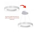 Kit Plafonnier LED Blanc Rond 36W 50cm avec Kit de Suspension - Blanc Neutre 4000K - 5500K