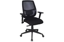 Siège de bureau Path - Chaise ergonomique dossier moyen résille noire - Réglable hauteur et lombaire - Confort 8h