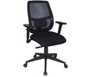 Siège de bureau Path - Chaise ergonomique dossier moyen résille noire - Réglable hauteur et lombaire - Confort 8h