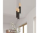 Suspension 3 Lampes Élégant pour Ampoule GU10 - Or Noir