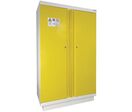 Trionyx - Armoire de sécurité pour produits inflammables EN 14470-1 - Haute, 2 portes jaunes, 250L, 90 min résistance au feu, 77L rétention