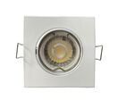 Pack de  10 - Kit Spot LED GU10 Orientable Carré BLANC avec Ampoule LED 8W - Blanc Froid 6000K