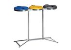 Var - Support Sac-Poubelle Intérieur 3 Compartiments 120L - Métal Galvanisé - Éco-responsable