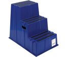 Manutan Expert - Marchepied Antidérapant 3 Marches Bleu - Charge 230kg - Accès 2.62m - Polyéthylène