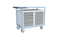 Servante établi équipée, 1 bloc 4 tiroirs + 1 bloc porte, 250 kg