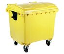 Manutan Expert - Conteneur Poubelle Jaune 1100L - 4 Roues - Plastique Recyclé 70% - Garantie 10 Ans