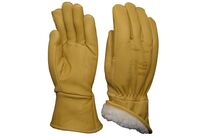 Gant cuir protection grand froid doublé polaire polyester