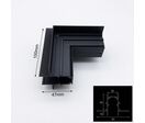 Connecteur Angle Sortant pour Rail Magnétique Encastré Noir + Connecteur Souple
