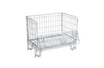 Italiana Contenitori - Caisse-palette métallique pliable gerbable - Acier Gris 849x1140x980 mm - Charge 1000 kg - Éco-responsable