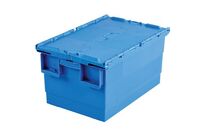 Gilac - Bac de rangement avec couvercle intégré 600x400mm - 55L Bleu - Polyéther - Usage alimentaire - Gerbable