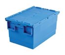 Gilac - Bac de rangement avec couvercle intégré 600x400mm - 55L Bleu - Polyéther - Usage alimentaire - Gerbable