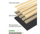 Lot de 6 Panneaux Acoustiques Murauxl- Tasseaux Finition Noyer - Fond Noir - 240x60x2,2cm