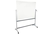 Manutan Expert - Tableau Blanc Pivotant Horizontal 100x150 cm Émaillé Magnétique Gris - 2 Faces - Mobile - Éco-responsable