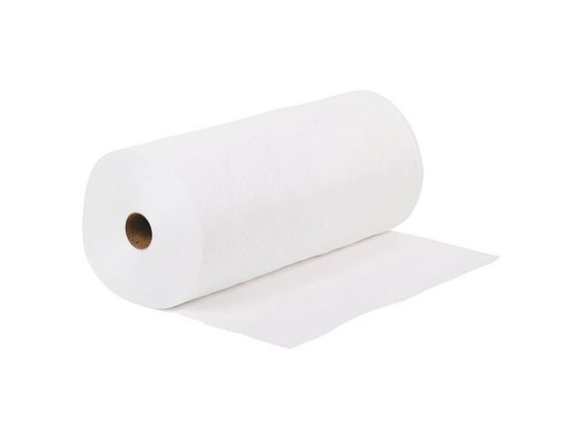 Manutan Expert - Rouleau Absorbant Hydrocarbures Blanc - 61m x 81cm - 220L Absorption - Éco-responsable