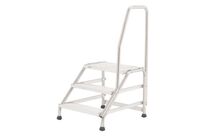 Tubesca-Comabi - Marchepied Fixe Aluminium 3 Marches - Hauteur Accès 2.6m - Charge Max 150kg - Gris