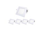 Pack de  5 - Spot LED Extra Plat Downlight Carré 6W Blanc - Blanc Neutre 4000K - 5500K