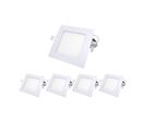 Pack de  5 - Spot LED Extra Plat Downlight Carré 6W Blanc - Blanc Neutre 4000K - 5500K