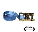 Sangle d'arrimage ceinture à cliquet - 25 mm - 650 kg