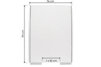 Écran de protection Plexi H95 L76 P16 - passe documents H10xL30mm