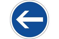 Panneau obligation de tourner à gauche avant le panneau - B21-2