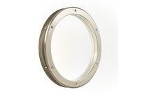 Mottez - Hublot de porte rond métal nickelé mat - Grand modèle 38.5 cm - Acier Argent - Cloison sanitaire