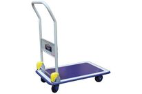 Prestar - Chariot à dossier rabattable 150 kg - Acier Gris Bleu - 2 fixes + 2 pivotantes - Robuste et Pliable