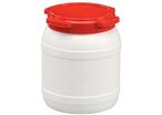 Curtec - Baril Rond 15L Grande Ouverture Homologué UN - Usage Alimentaire - Blanc Rouge