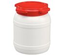 Curtec - Baril Rond 15L Grande Ouverture Homologué UN - Usage Alimentaire - Blanc Rouge