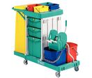 TTS - Chariot de ménage Magic-Line 350 - Plastique Vert 30L 2 Seaux - 112x65x135cm - Garantie 3 ans