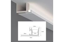 Profilé Aluminium Blanc 2m pour Ruban LED Intégration Faux-Plafond