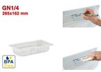 GN1/4 - PROFONDEUR 65 MM (HACCP) / SANS BPA - LABEL IML - SANS COUVERCLE