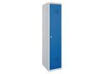 Acial - Vestiaire Industrie Salissante Prima L400mm Gris/Bleu - 1 Colonne, 2 Compartiments, Sur Socle, Verrouillage Cadenas, Acier Époxy, 180cm H