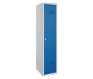 Acial - Vestiaire Industrie Salissante Prima L400mm Gris/Bleu - 1 Colonne, 2 Compartiments, Sur Socle, Verrouillage Cadenas, Acier Époxy, 180cm H