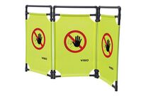 Viso - Barrière de protection mobile 3 vantaux articulés - Jaune fluo PVC - 1.7m x 1m - Chantier Entrepôt Tertiaire - Garantie 3 ans