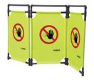 Viso - Barrière de protection mobile 3 vantaux articulés - Jaune fluo PVC - 1.7m x 1m - Chantier Entrepôt Tertiaire - Garantie 3 ans
