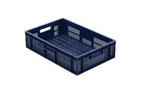 Manutan Expert - Bac gerbable norme Europe 28L bleu - Ajouré - Polypropylène - 600x400x150mm - Alimentaire &amp;amp; Froid