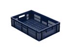 Manutan Expert - Bac gerbable norme Europe 28L bleu - Ajouré - Polypropylène - 600x400x150mm - Alimentaire & Froid