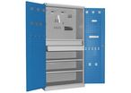 Sofame - Armoire Haute pour Outillage - 2 Tiroirs, 2 Portes Bleues - Acier Gris - Charge 500kg - Éco-responsable