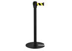 Manutan Expert - Poteau de guidage à sangle noir - Sangle 5m jaune/noir - Intérieur - 10 ans garantie