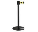 Manutan Expert - Poteau de guidage à sangle noir - Sangle 5m jaune/noir - Intérieur - 10 ans garantie