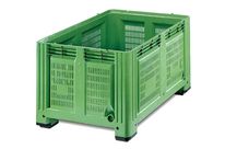 CAISSE-PALETTE 1200X1000X760 MM - AJOURE / 680 L - 4 PIEDS - CONVEXE