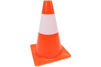 Cône de signalisation fluo 30cm Rouge/blanc - Usage Chantier - Plastique Durable - 3 Ans Garantie