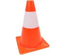 Cône de signalisation fluo 30cm Rouge/blanc - Usage Chantier - Plastique Durable - 3 Ans Garantie