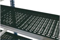 Tablette plastique noir ajourée L.900 x P.320 mm pour rayonnage Galvaplast Ecogreen